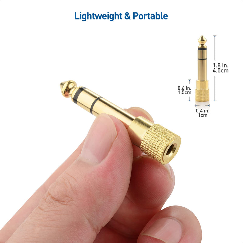[Australia - AusPower] - Cable Matters 5-Pack 1/4 to 1/8 Headphone Adapter (3.5mm to 1/4 Adapter, 6.35mm to 3.5mm Adapter) 