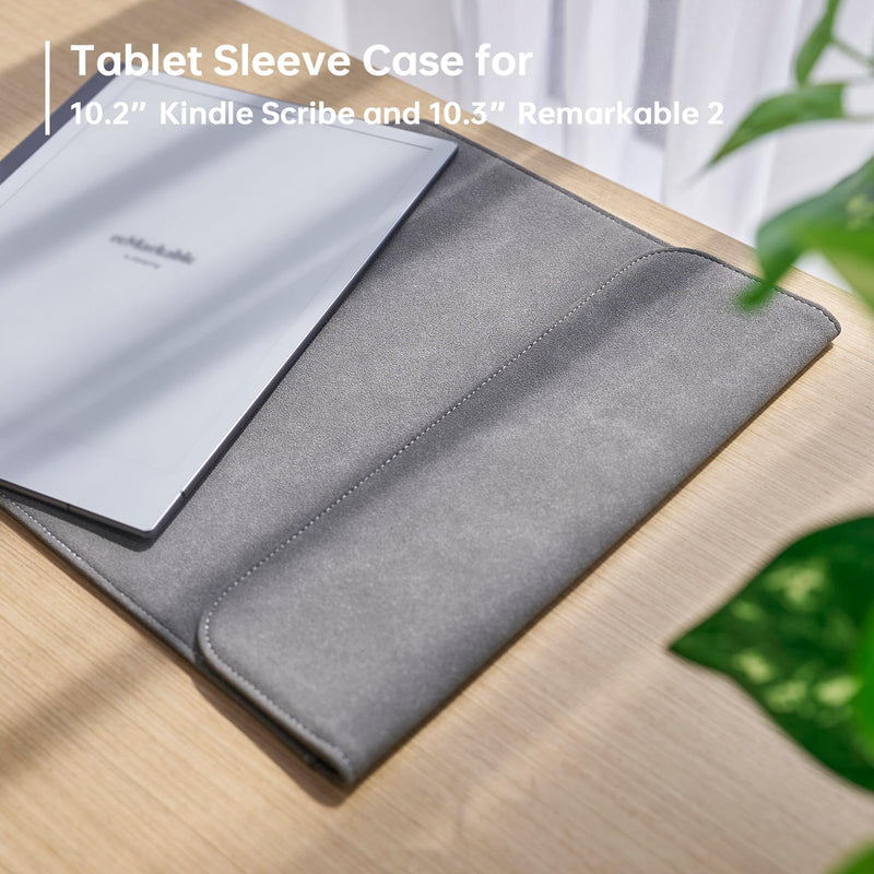 [Australia - AusPower] - NibtouTech Minimalistic Protective Case - (Magnetic Closure, Scratch-Resistant, Water-Resistant,Pen Holder Design) Tablet Sleeve Case for 10.2" Tablet Device and 10.3" Remarkable 2. (Dark Grey) Dark grey 