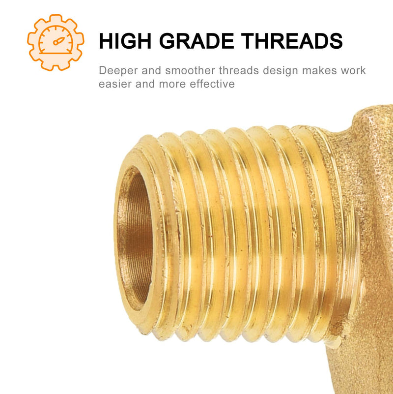 [Australia - AusPower] - SUNGATOR Brass Pipe Fitting, 90 Degree Barstock Street Elbow, Welding Fitting, 1/4" Male Pipe x 1/4" Female Pipe (4-Pack) 