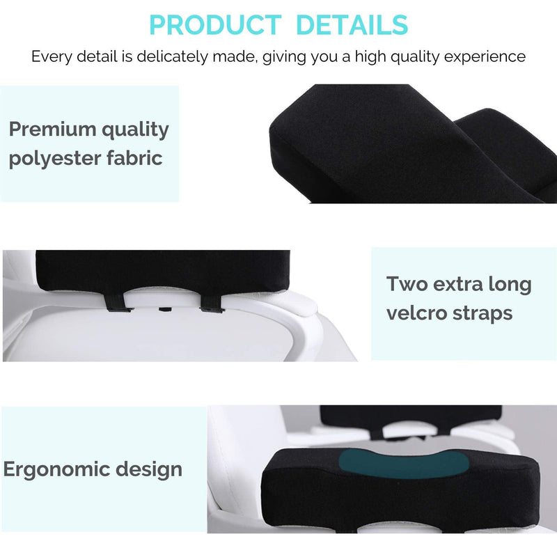 [Australia - AusPower] - EcoLifeDay Chair Extra Thick Ergonomic armrest Cushions Elbow Pillow Pressure Relief Office Chair Gaming Chair armrest with Memory Foam armrest Pads 2-Piece Set of Chair 