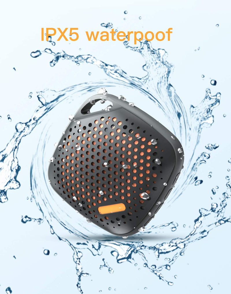 [Australia - AusPower] - Portable Mini Shower Speaker, LEZII IPX5 Waterproof Wireless Outdoor Speaker with HD Sound, Lanyard, Built-in Mic, Travel Speaker Support TF Card for Boating, Sports, Pool, Beach, Hiking, Bicycle Black 