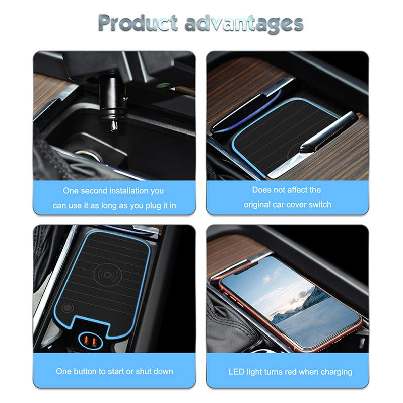 [Australia - AusPower] - CAREUD QI Wireless Car Charger for Volvo XC90 XC60 S90 S60 V90 V60 Accessories with QC 3.0 USB Fast Charging Port Wireless Phone Charging Pad for Car 