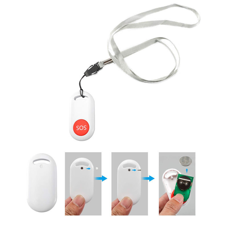 [Australia - AusPower] - KITOOPS Wireless Caregiver Pager Elderly Monitoring Patient Home Doorbeel Personal Smart Call System 2 SOS Call Help Alert Button Transmitters 2 Receivers B26 White 