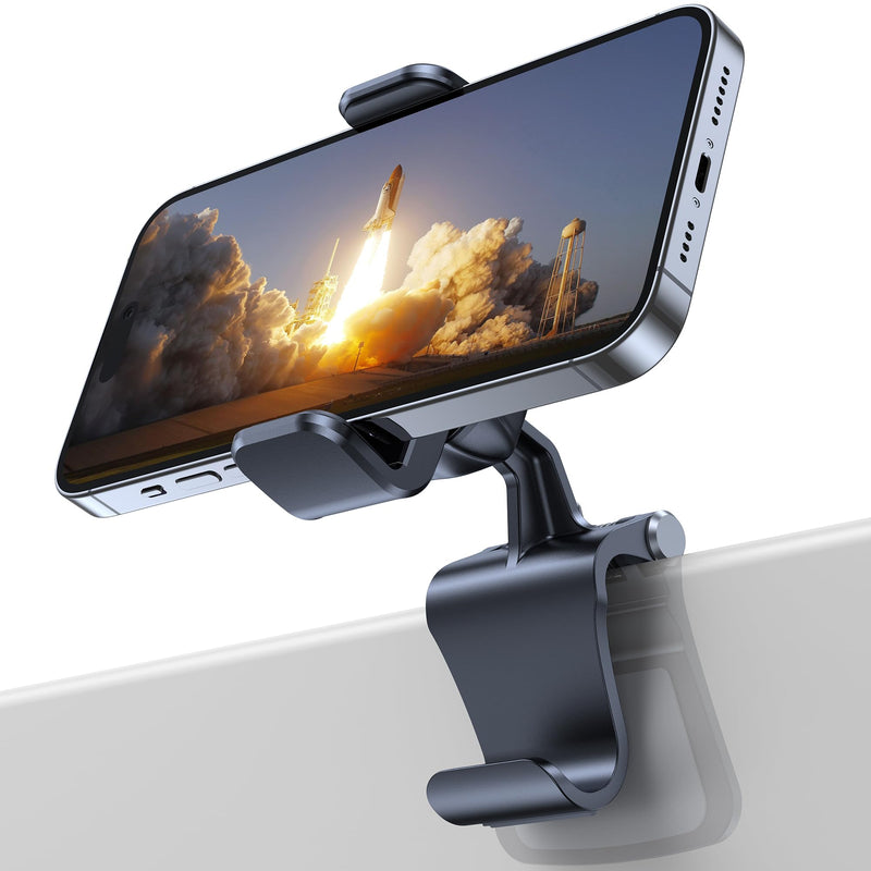 [Australia - AusPower] - OQTIQ Airplane Phone Holder, Travel Essentials Phone Mount for Desk Tray with Sturdy Spring-Loaded Grip & 360 Degree Angle Adjustable, Portable Travel Must Haves Phone Holder for Flying 