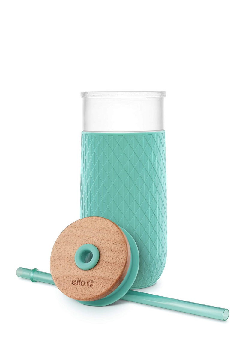 [Australia - AusPower] - Ello Devon Glass Tumbler with Silicone Sleeve Mint 