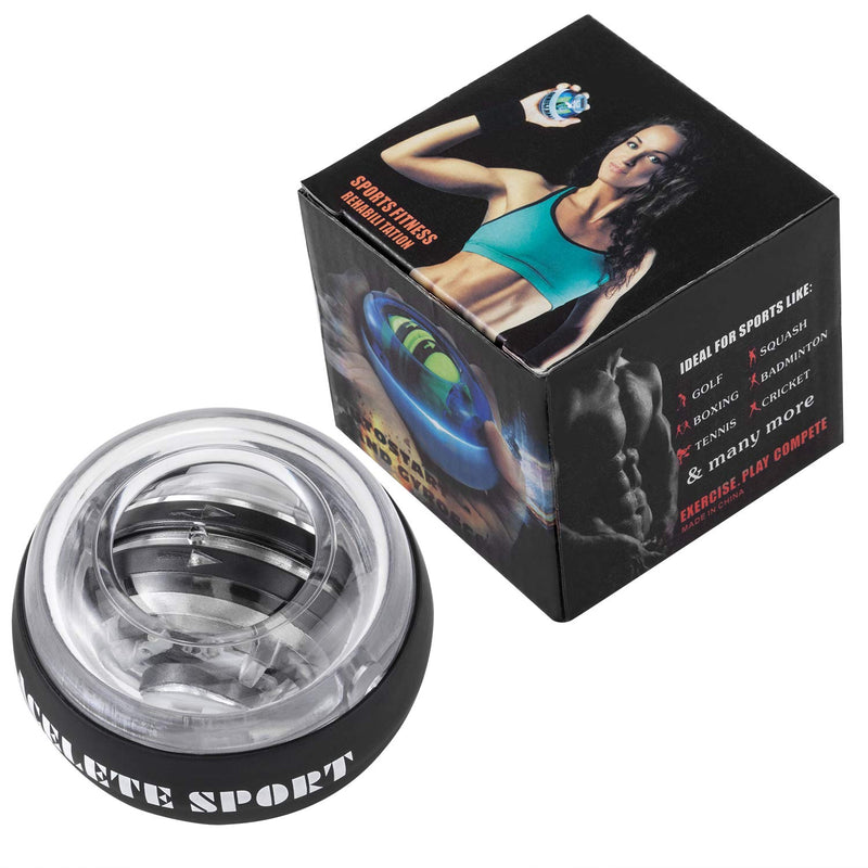 [Australia - AusPower] - ACELETE Auto-Start 2.0 Power Ball Wrist Trainer Gyro Ball Forearm Exerciser Wrist Strengthener Gyroscope Spinner with LED Lights Transparent 