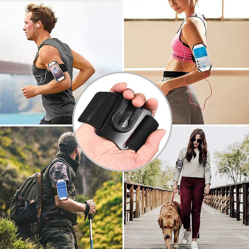 [Australia - AusPower] - Phone Running Armband Phone Holder, 2 in 1 Arm Band Wrist Band for All iPhone All Samsung Phone All Huawei All Google Xiaomi LG (Black, fits for 4.0'' -- 7.0'' Smartphone, with Free Extender Strap) 