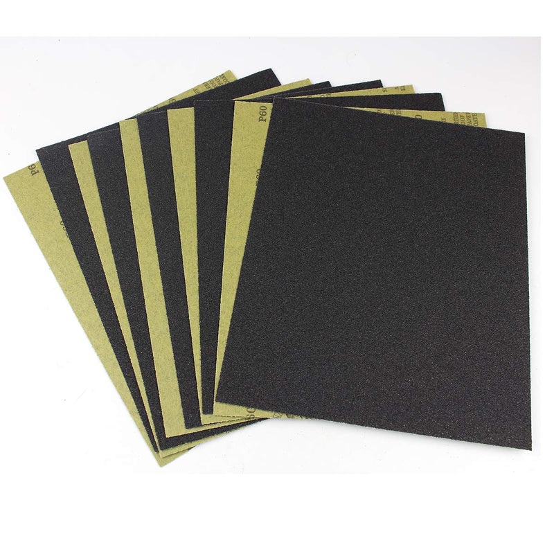 [Australia - AusPower] - Sandpaper Sheets, 60 Grit Dry Wet Sand Paper, 9 x 11 Inch,Silicon Carbide, for Wood Furniture Finishing, Metal Sanding and Automotive Polishing,10 -Sheet 