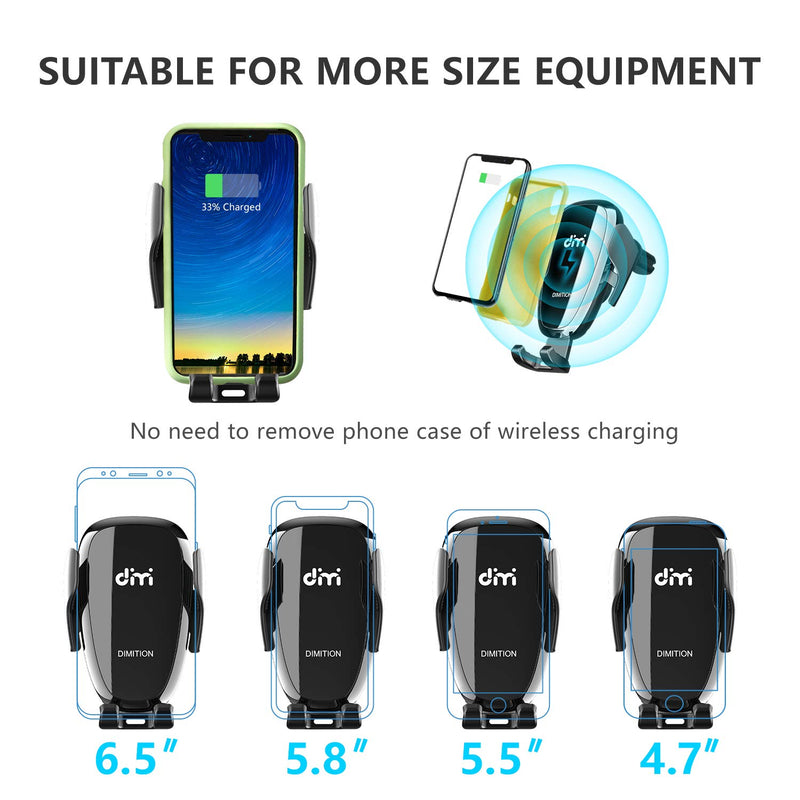 [Australia - AusPower] - Wireless Car Charger Holder, DM 10W Qi Fast Charging Air Vent Car Phone Mount Automatic Clamping Cell Phone Holder Compatible with iPhone 12/12 Por Max/11/11 Pro Max/Xs Max, Samsung Galaxy S21/S10 