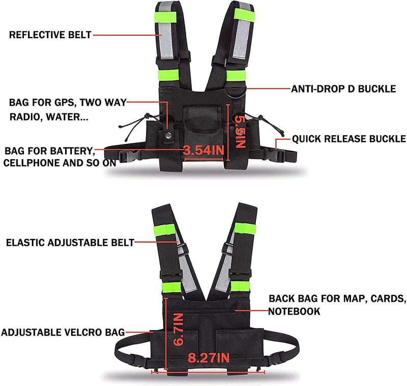[Australia - AusPower] - Universal Radio Chest Harness Rig - Front Pack Pouch Holster Vest Rig Chest Bag Carry Case for Two Way Radio Walkie Talkie(Rescue Essentials) 