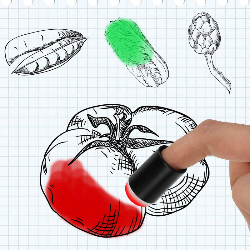 [Australia - AusPower] - 40 Pcs Finger Sponge Daubers with Storage Box for Painting Chalk Ink Card Making Drawing 