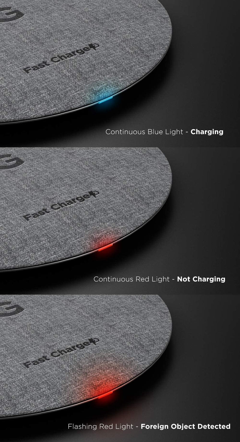 [Australia - AusPower] - Wireless Charger Compatible with iPhone 13 / Pro Max/Mini/iPhone 12/11, Charging Qi Pad with Power Cable, 15W Fast Charge Compatible (No AC Adapter) Space Gray 