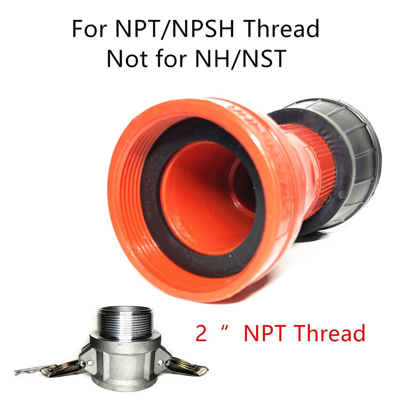 [Australia - AusPower] - SAFBY Fire Hose Nozzle NPSH/NPT Thermoplastic Fire Equipment Spray Jet Fog (2 inch NPSH/NPT) 