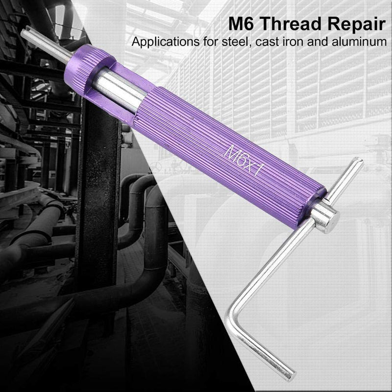 [Australia - AusPower] - Threaded Inserts Repair Kit 304 Stainless Steel Helicoil Type Wire Insert Installation Tool Set (M6x1.0x2D) M6x1.0x2D 