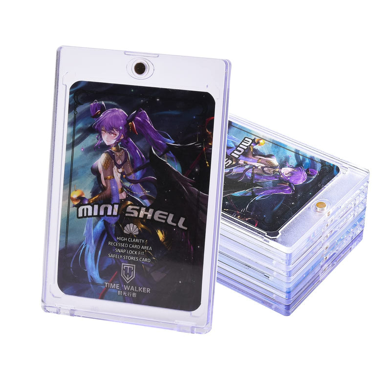 [Australia - AusPower] - Tpoael 35 PT Strong Magnetic Cards Sleeves 6 Card Brick + 1 Display Stand Clear Soft Pro Card Holder Fit Standard Trading Cards, Sports Cards,Baseball Card Cases Sports Card Collectibles, White Blue 