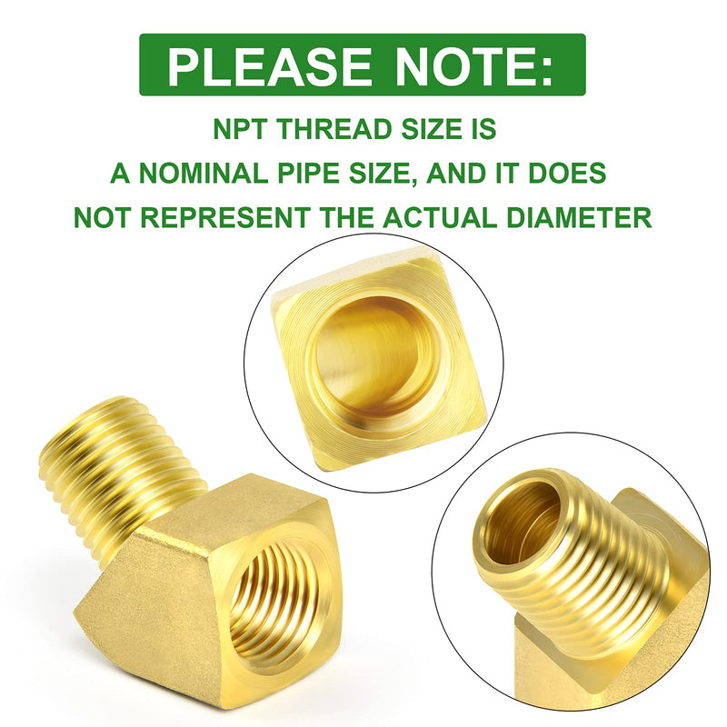 [Australia - AusPower] - TAISHER 5PCS 45 Degree Barstock Street Elbow, 1/4 Inch NPT Male Pipe to 1/4 Inch NPT Female Brass Pipe Fitting 1/4" NPT 