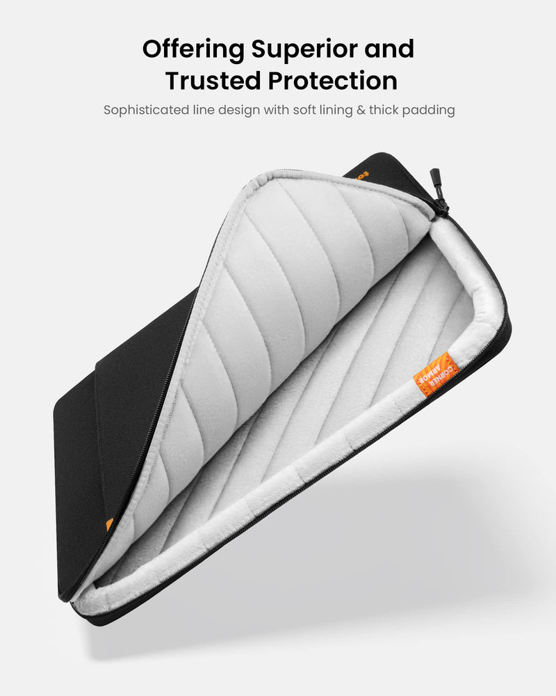 [Australia - AusPower] - tomtoc 360 Protective Laptop Sleeve Set for 15-inch New MacBook Air M2 A2941 2023, 15 Inch Microsoft Surface Laptop 5/4/3, Dell XPS 15 Plus, Water-Resistant Laptop Case Bag Black 