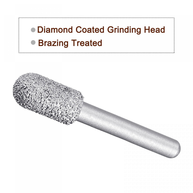 [Australia - AusPower] - uxcell Diamond Mounted Points 60 Grit 10.5mm Brazed Grinder Round Head 6mm Shank Grinding Rotary Bit Marble Stone Carving Tool 