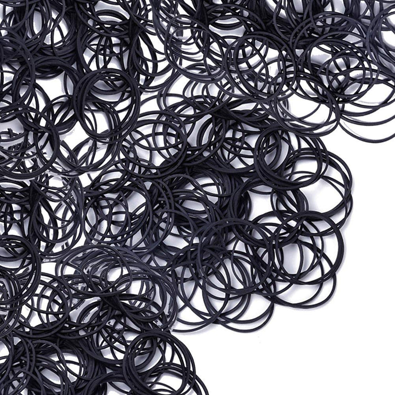 [Australia - AusPower] - AMUU Rubber Bands 300pcs Black Small Rubber Bands for Office School Home size16 Elastic Hair Band 