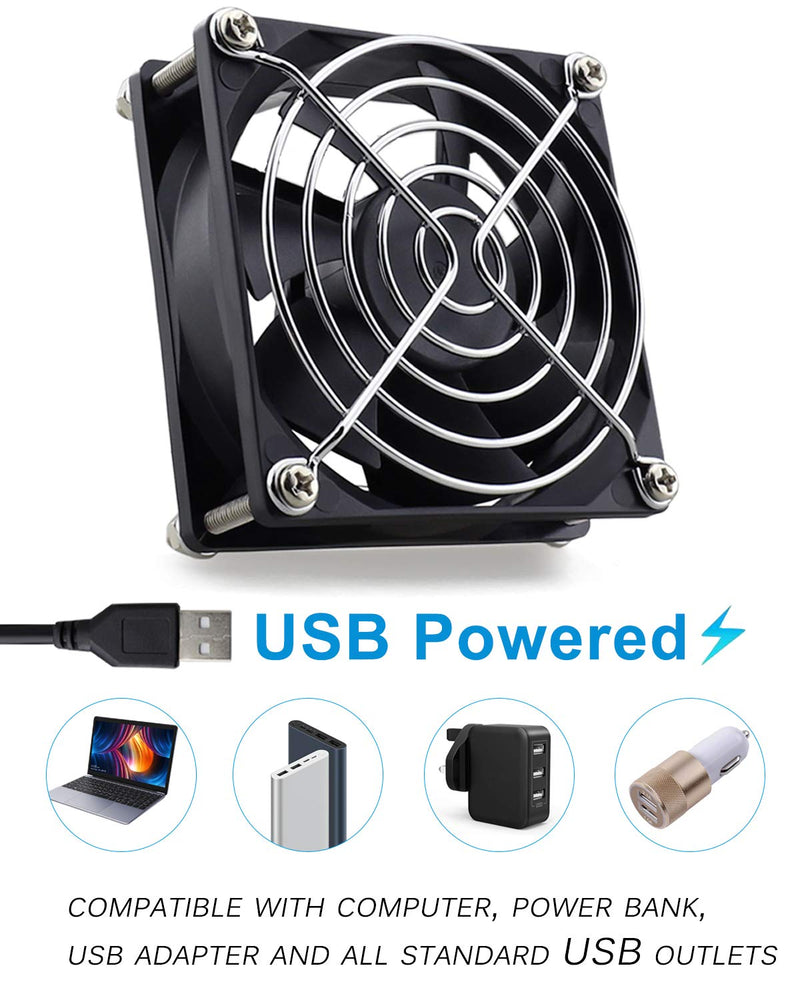 [Australia - AusPower] - GDSTIME Dual 80mm USB Fan 80mm x 25mm 5V for Receiver DVR Playstation Xbox Computer Cabinet Cooling 80x80x25mm 