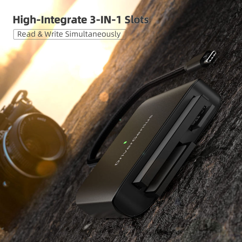[Australia - AusPower] - DriverGenius HB081 | 3-in-1 CFast 2.0 Reader USB-C UHS-II 4.0 SD/microSD Card Reader 
