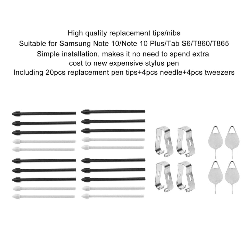 [Australia - AusPower] - eboxer-1 4 Set Replacement Stylus Pen Nibs for Samsung, Touch s Pens Tips Replacement Writing Pen Nibs Parts for Samsung Note 10/Note 10 Plus/Tab S6/T860/T865, etc (Black) black 