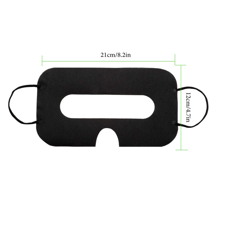 [Australia - AusPower] - 150 Pack Disposable Mask Non-Woven Sanitary Eye Mask White Eye Mask Cover Compatible with Headset H-T-C Vive Virtual Reality Headset?Black 