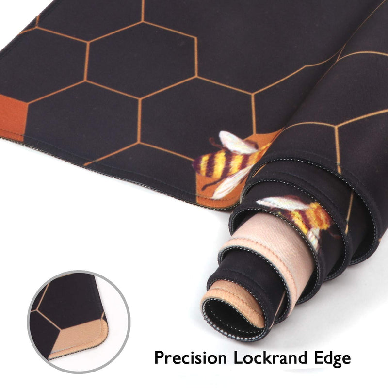 [Australia - AusPower] - iCasso Extended Gaming Mouse Pad (35.4x15.7 in), Large Non-Slip Rubber Base Mousepad with Stitched Edges, Waterproof Keyboard Mouse Mat Desk Pad for Work, Game, Office, Home - Honeycomb 