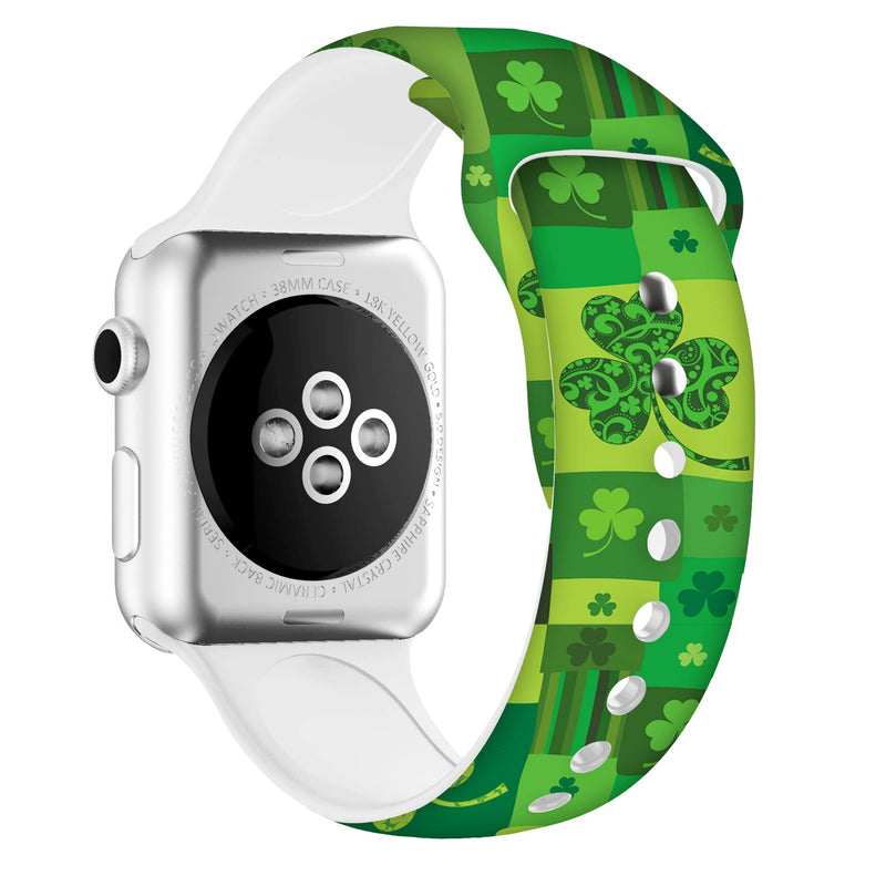 [Australia - AusPower] - St. Patricks Day Watch Bands Compatible Apple Watch 38mm 40mm 42mm 44mm 45mm for Women Men, Adjustable Smart Watch Band Soft Silicone Wristbands Replacment Strap for Watch Series 7 6 5 4 3 2 1 St. Patrick's Day-4 38mm/40mm/41mm 
