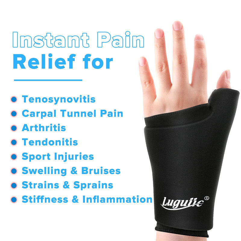 [Australia - AusPower] - Luguiic Wearable Thumb Wrist Ice Pack-Hot Cold Compress Hand Finger Ice Pack,Reusable for Injuries,Carpal Tunnel,Arthritis,Tendonitis,De Quervain's Tenosynovitis, Swelling & Bruises Large/X-Large 