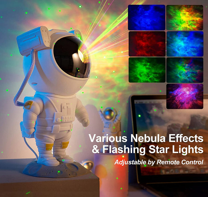 [Australia - AusPower] - Starry Night Light Projector Astronaut LED Projection Lamp with Remote Control, Adjustable Head Angle,Gift for Kids Adults Home Party Ceiling Decor Christmas Gift (Astronaut) 