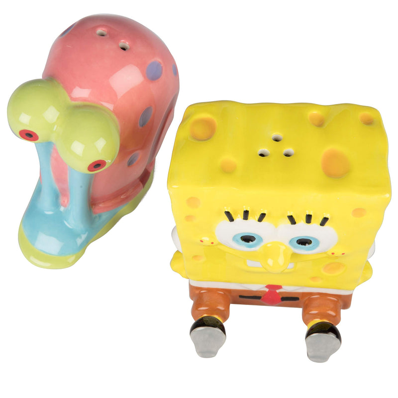 [Australia - AusPower] - SpongeBob SquarePants Salt & Pepper Shaker Set - SpongeBob and Gary Figure Designs - Ceramic 