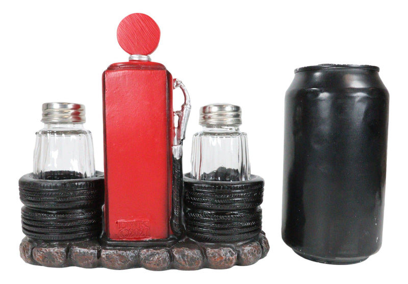 [Australia - AusPower] - Ebros Gift Vintage Nostalgia Route 66 Highway Stop Old Fashioned Red Gas Pump Station Salt and Pepper Shaker Holder Figurine Cross Country Road Trip Lovers Kitchen Accent 