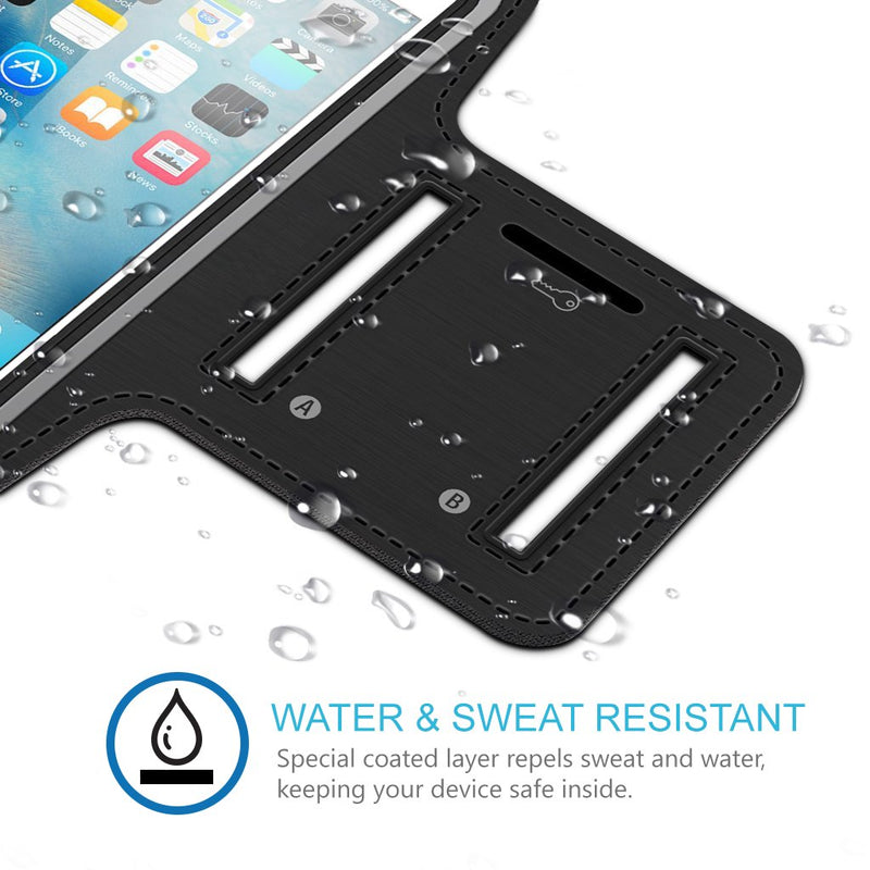 [Australia - AusPower] - MMOBIEL Sportband Compatible with iPhone 12 Pro/ 12 Pro Max/ 11 Pro/ 11 Pro Max/ XR/ XS Max - 6.8 inch (Black) Neoprene Stretchable Reflective Arm Slots 