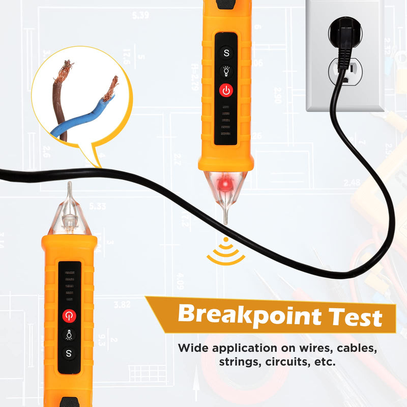 [Australia - AusPower] - 3 Pieces Voltage Meter Tester AC 12-1000V Non Contact Voltage Detector Buzzer Alarm Electrical Testing Led Flashlight Wire Tester Electrical Tool Battery Powered Tester Pen for Live Null Wire Judgment 