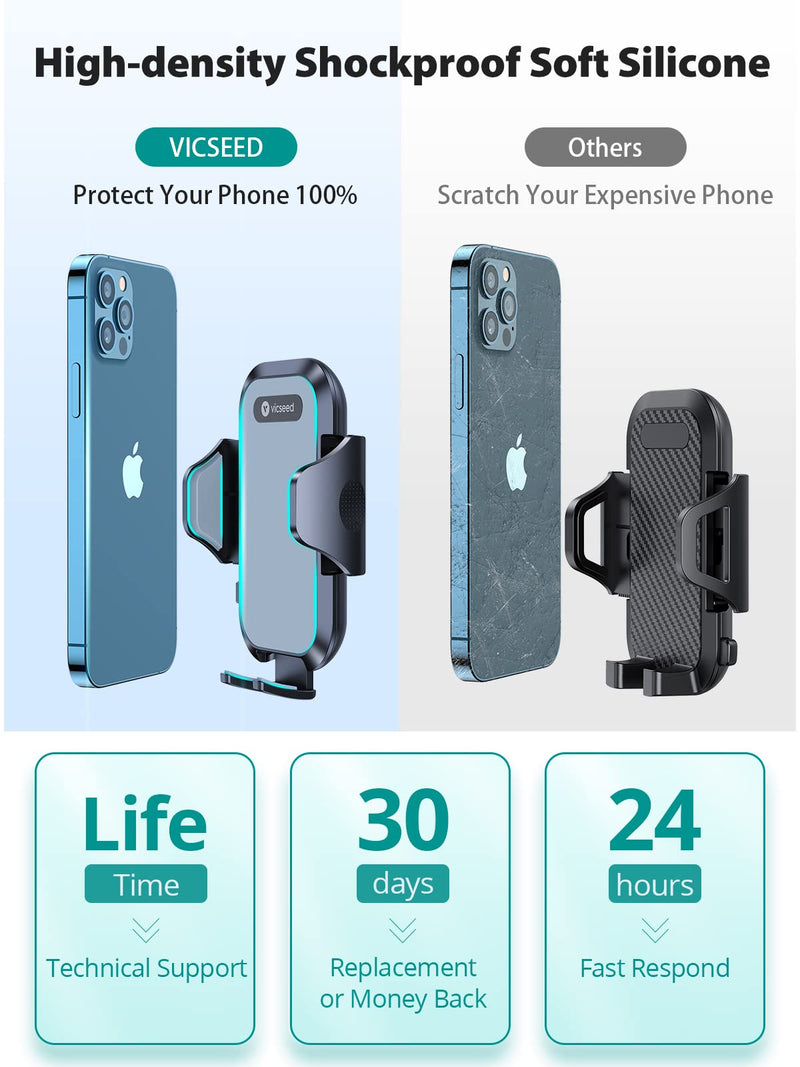 [Australia - AusPower] - VICSEED Car Phone Holder Mount, [Upgrade Doesn't Slip & Drop] Air Vent Cell Phone Holder for Car Hands Free Easy Clamp Cradle in Vehicle Compatible with All iPhone 13 Pro Max Mini Android Smartphones 