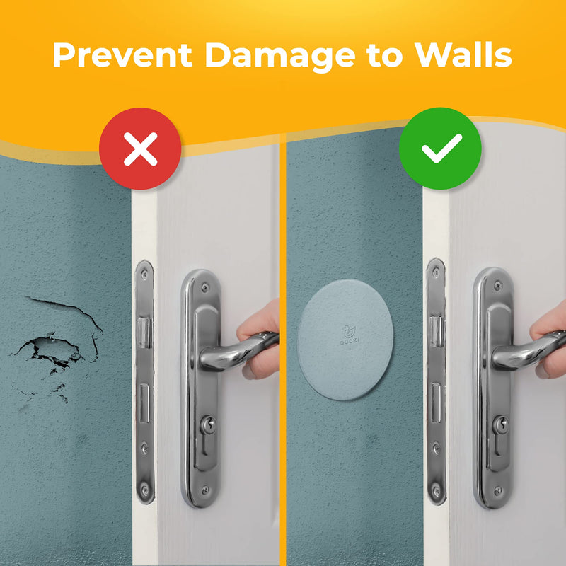 [Australia - AusPower] - Ducki Reusable Wall Protector - Large Self Adhesive, Quiet, Shock Absorbent Gel -Premium Door Stopper for The Home or Office - Elegant Door Handle Silencer and Wall Protection Solution- (2pk)(Clear) Clear Large (2 Pack) 