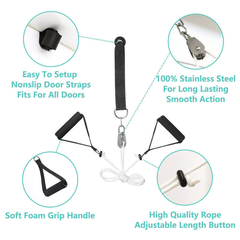 [Australia - AusPower] - Fanwer Shoulder Pulley, Over the Door Pulley System for Shoulder Rehab, Shoulder Exercise Pulley for Physical Therapy, Assisting Rotator Cuff Recovery, Increase Flexibility Stretching, Range of Motion 
