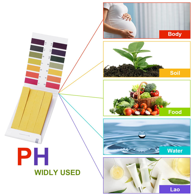 [Australia - AusPower] - AIEX 640 Strips/ 8 Packs pH Test Strips, Litmus Test Strips pH 1-14 Test Paper Indicator Strips for Water Saliva Urine Soil Soap Cosmetic Solutions Pet Food and Diet pH Monitoring 