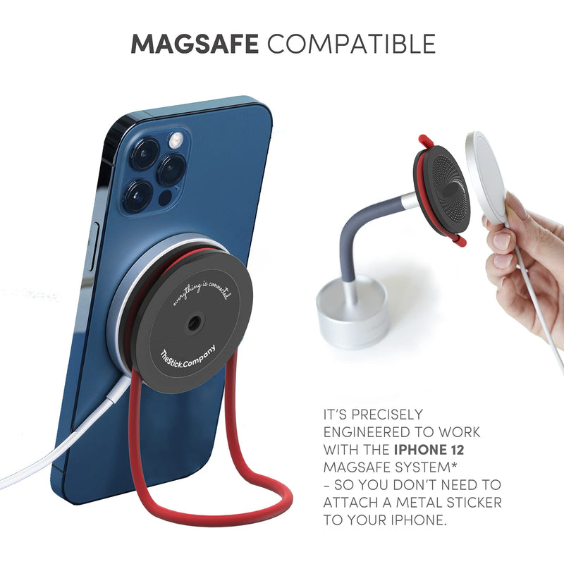 [Australia - AusPower] - IMStick.Pro Magnetic Cell Phone Stand - 360 Rotation Cell Phone Holder for Hand Compatible with iPhone 13 12 or 4" - 12" Cellphone and Tablets - Over 100 Ways to Use Phone Mount Grip - Magsafe Stand 