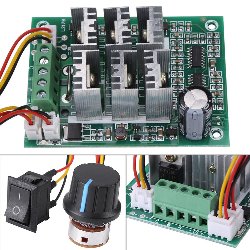 [Australia - AusPower] - DC 5V-36V 15A 3-Phase Brushless Motor Controller CW CCW Reversible Switch 