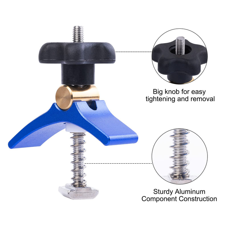 [Australia - AusPower] - T-Track Mini Hold Down Clamp Kit - Aluminum Alloy T-Slot CNC Router Clamps for Woodworking and Metalworking with T-screw  （2 Pieces） 