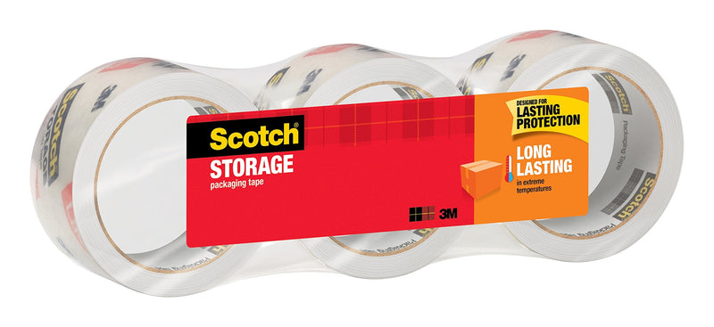[Australia - AusPower] - Scotch Long Lasting Storage Packaging Tape, 1.88" x 38.2 yd, Designed for Storage and Packing, Stays Sealed in Weather Extremes, 3" Core, Clear, 3 Rolls (3650S-3) 
