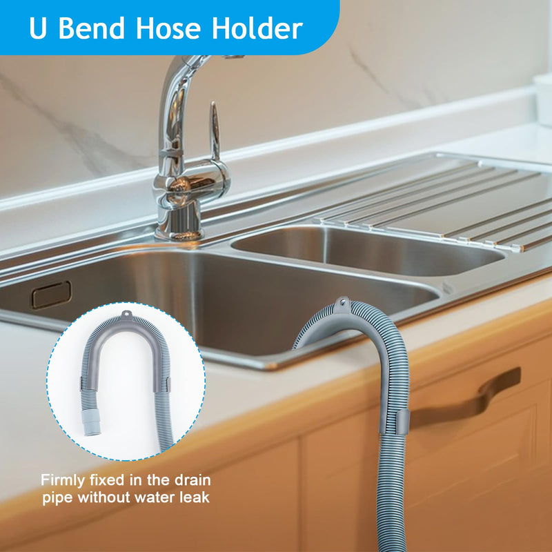 [Australia - AusPower] - Sunenlyst Washing Machine Drain Hose, Universal Dishwasher Drain Hose Extension Kits, 6.5 Feet Flexible Washer Drain Hose Washer Hose, Portable Discharge Washer Hoses with 1 U-Bend Holder 2 Hose Clamp 