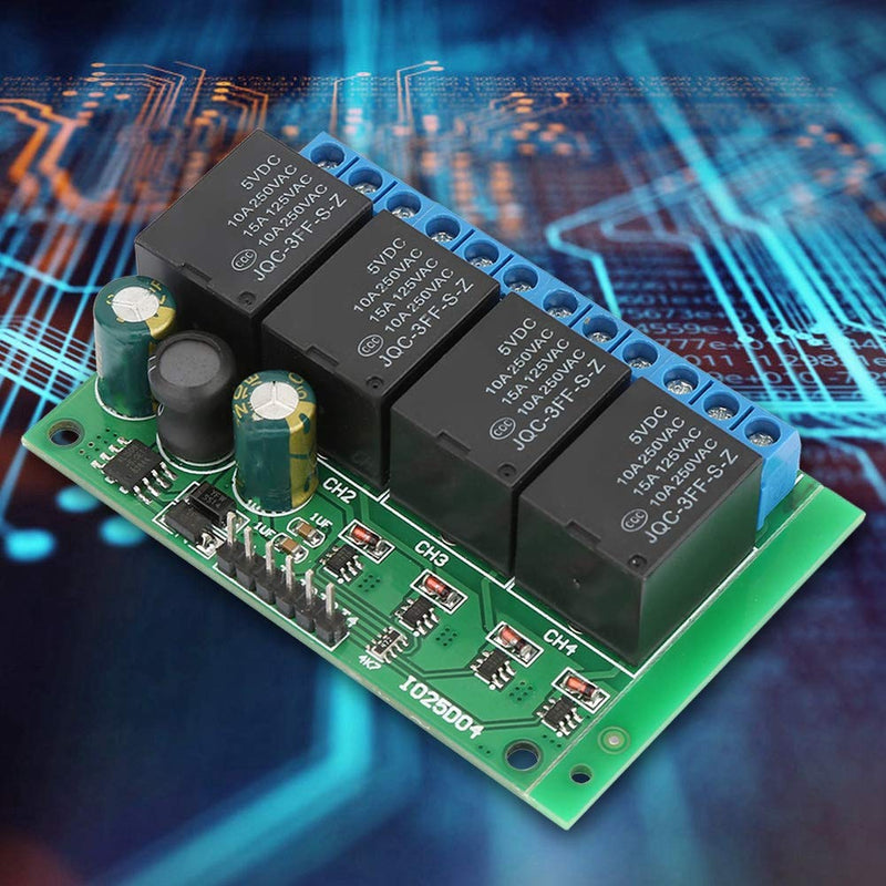 [Australia - AusPower] - Keyren Relay Module, 4 Channels Flip-Flop Low Pulse Trigger Self-Locking Relay Module 6-24VDC 
