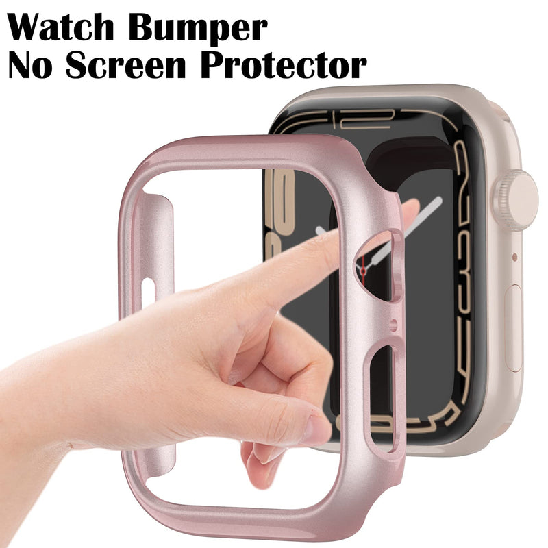 [Australia - AusPower] - 4 Pack Matte Case Compatible with Apple Watch 45mm Series 7, Fvlerz Hard PC Cover Bumper Frame [No Screen Protector] All-Around Protective Shockproof Shell iWatch Series 7 45mm Accessories Black+Silver+Clear+Red 45mm (for Series 7) 
