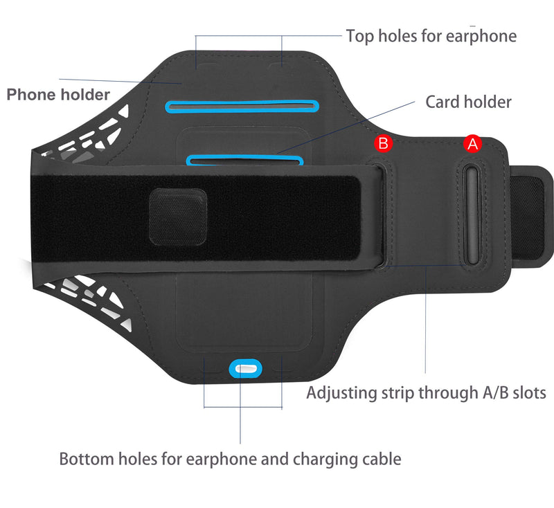 [Australia - AusPower] - PIEROCK lycral Armband Phone Holder, PIEROCK Water&Sweat Resistant Armband case Compatible 4.7〃 iPhone 8/7 /6/6S/5S/5 iPhone SE 2020 for Running& Jogging&Work Out … (Black, M) Black M:4.7'' iPhone 8/7/6s/6/SE etc 
