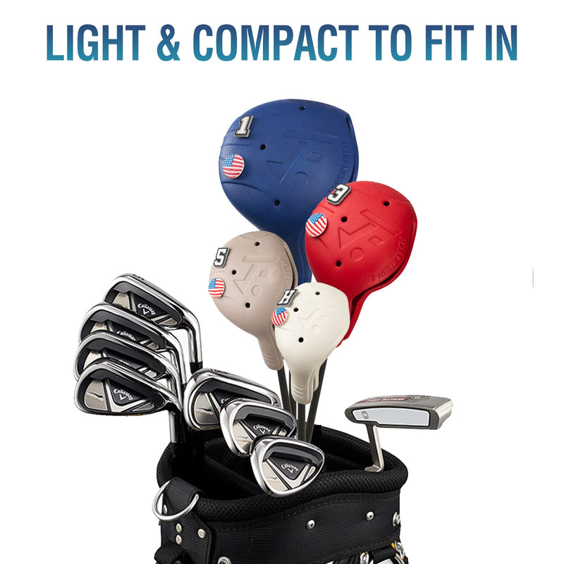 [Australia - AusPower] - Golf Club Covers, 4pcs or 1pc EVA Plastic Golf Head Covers for Driver Fairway Woods Hybrid, Driver Headcover with Pins, Fit All Right-Handed Golf Clubs, Easy On Off, Washable, Funny BLUE #1 
