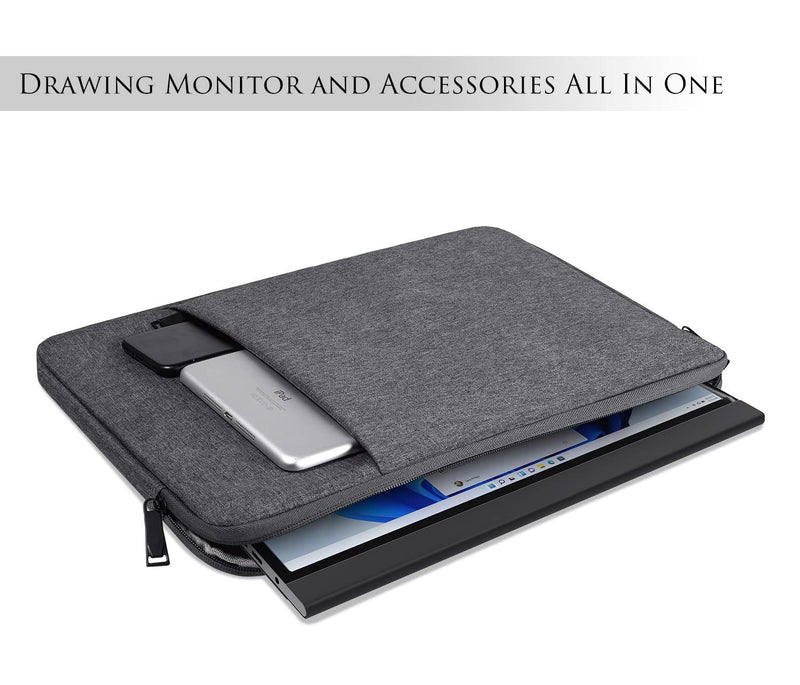 [Australia - AusPower] - Portable Monitor Case 15.6 Inch,Computer Sleeve Bag for KYY InnoView Lepow GTEK ViewSonic ZSCMALLS AOC 15.6" USB-C Portable Display Monitors with Pocket, 15"x10.8" Space Grey 