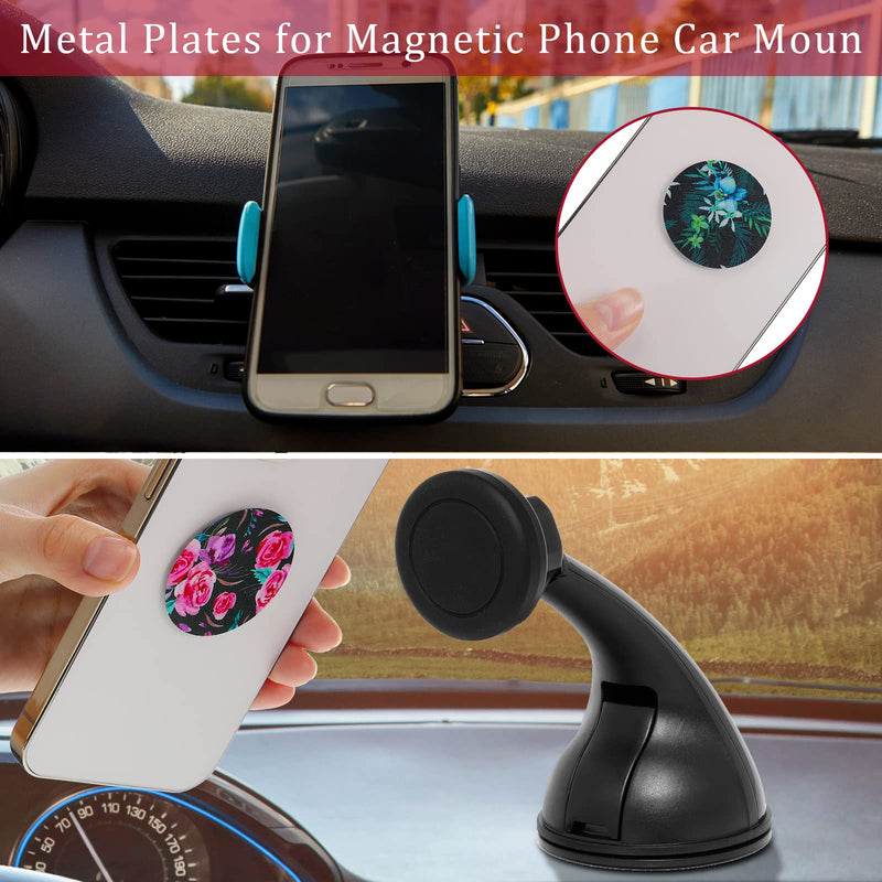 [Australia - AusPower] - 12 Pack Metal Plates for Magnetic Car Mount Replacement Metal Plates with Adhesive Magnet Car Phone Mount Sticker for Air Vent Automobile Cradles Mount Holder 4 Rectangle 8 Circle, 3 Styles 